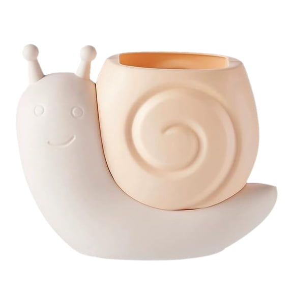 Snail Shaped Pen Holder, Cute Desk Organizer with Lid, Creative Pen and Pencil Holder, Makeup Brush Storage, Decorative Desktop Accessory for Home Office and Art Supplies