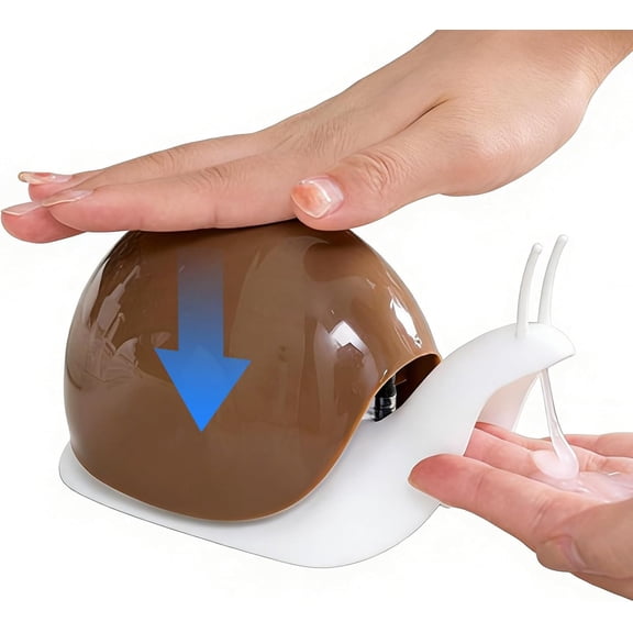 Snail Shaped Refillable Liquid Soap Dispenser, Easy Refill Pump Bottle for Kitchen, Bathroom, Dorm, Apartment, Restaurant Sink
