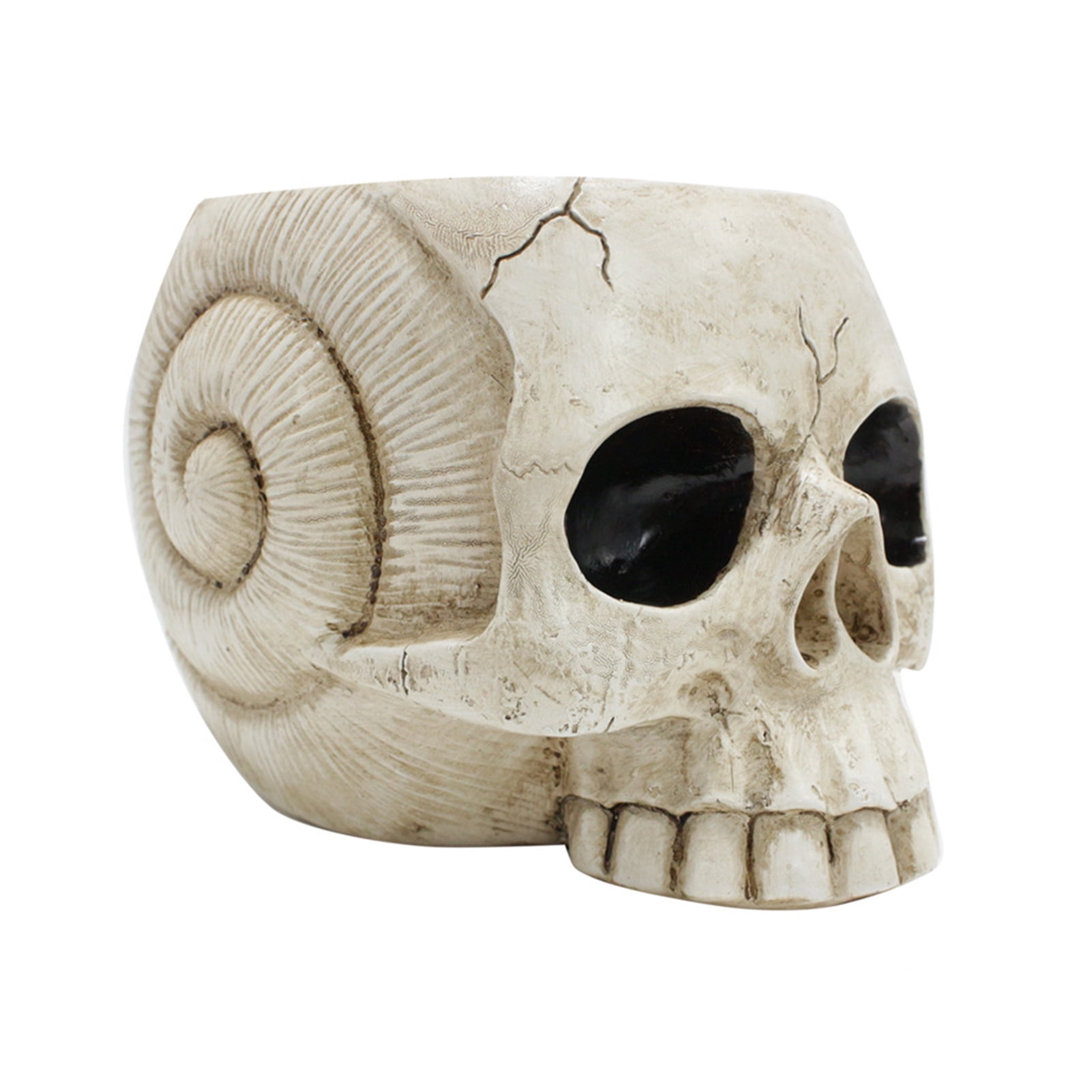 JaeyiTfu Halloween Snail Skull Resin Statue - Creepy Skull Shell Decor For Spooky Garden & Home - View #7