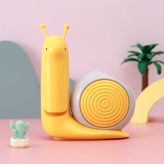 Snail Small Desk Lamp, Folding Cute LED Night Light, USB Rechargeable, Portable Eye Protection Table Lamp with Organizer Box, Adjustable Angle, for Kids Bedroom and Study, Pink/Yellow/Green