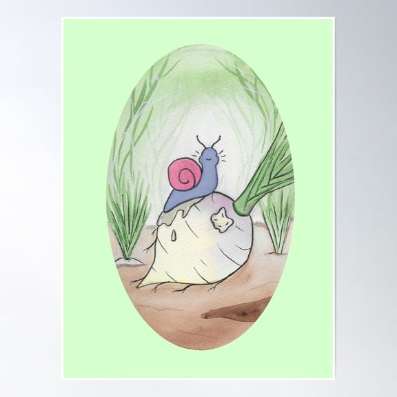 Snail Snack Poster Wall Art, Modern Wall Decor, 8x12 UNFRAMED