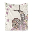 thumbnail image 1 of Snail Soft Flannel Fleece Throw Blanket, Bohemian Organism with Moroccan Oriental Floral Inspired Items Paisley Ornaments, Cozy Plush for Indoor and Outdoor Use, 50" x 60", Multicolor, by Ambesonne, 1 of 6