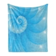 thumbnail image 1 of Snail Soft Flannel Fleece Throw Blanket, Spiral Helix of Growth Depth of Ocean Nautical Seashell Underwater Elements, Cozy Plush for Indoor and Outdoor Use, 70" x 90", Sky Blue and Aqua, by Ambesonne, 1 of 6