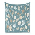 thumbnail image 1 of Snail Soft Flannel Fleece Throw Blanket, Various Aquatic Seashells Soft Toned Underwater Pearl Coastal Setting, Cozy Plush for Indoor and Outdoor Use, 70" x 90", Cadet Blue Pale Brown, by Ambesonne, 1 of 6