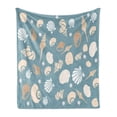 thumbnail image 1 of Snail Soft Flannel Fleece Throw Blanket, Various Aquatic Seashells Soft Toned Underwater Pearl Coastal Setting, Cozy Plush for Indoor and Outdoor Use, 50" x 70", Cadet Blue Pale Brown, by Ambesonne, 1 of 6