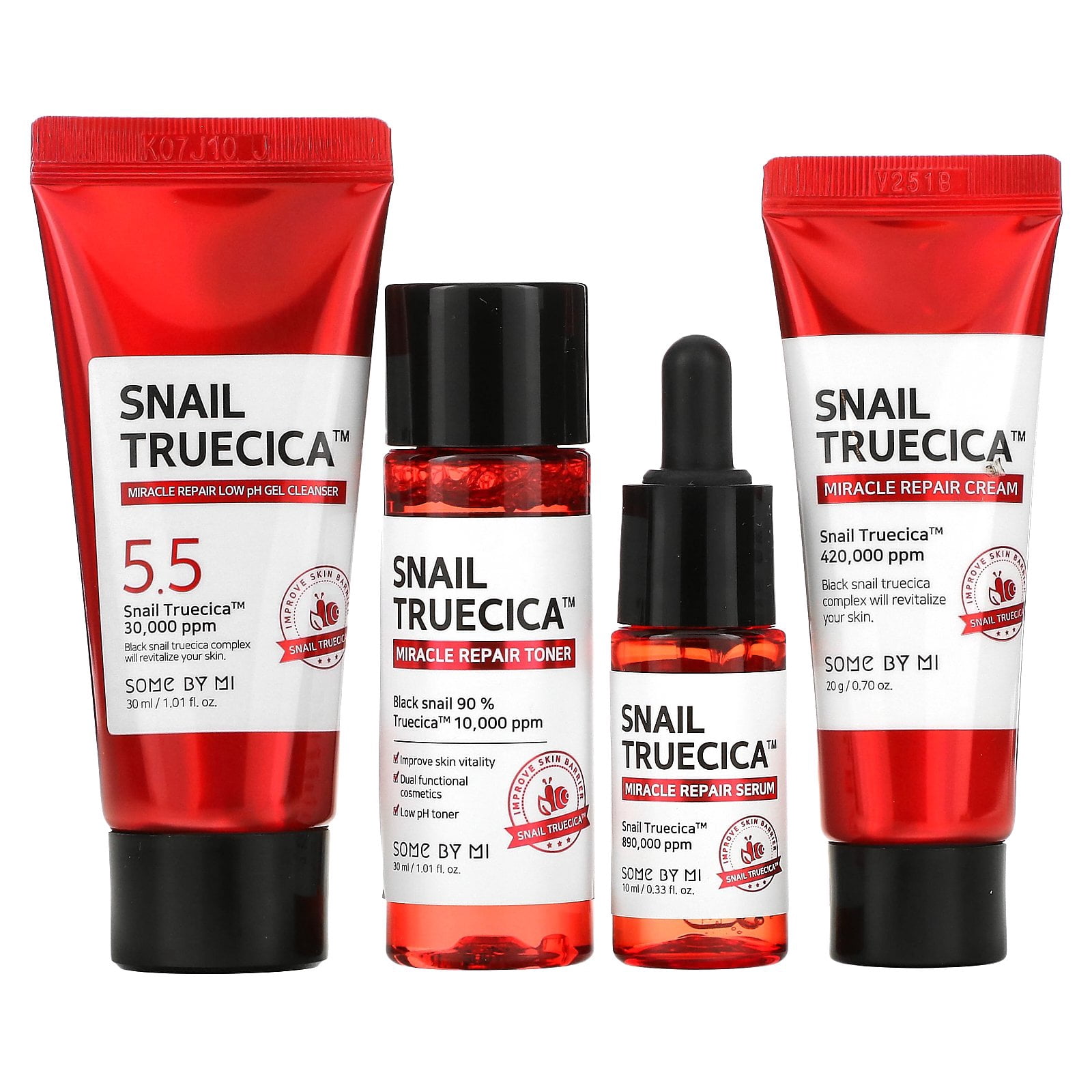 Snail Truecica Miracle Repair Starter Kit, 4 Piece Kit, SOME BY MI