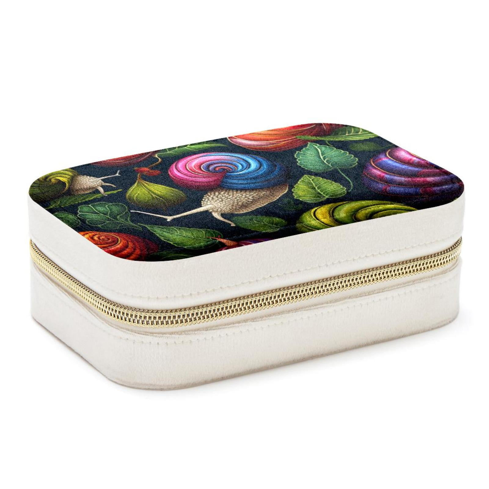 Snail Velvet Portable Travel Organizer Box with Removable Compartment