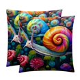 thumbnail image 1 of Snail Velvet Throw Covers Pillow Inserts - Set of 2 Decorative Pillows with Unique Patterns for Home Decor, Couch, Bed - 16x16, 18x18, 20x20 Inches, 1 of 6
