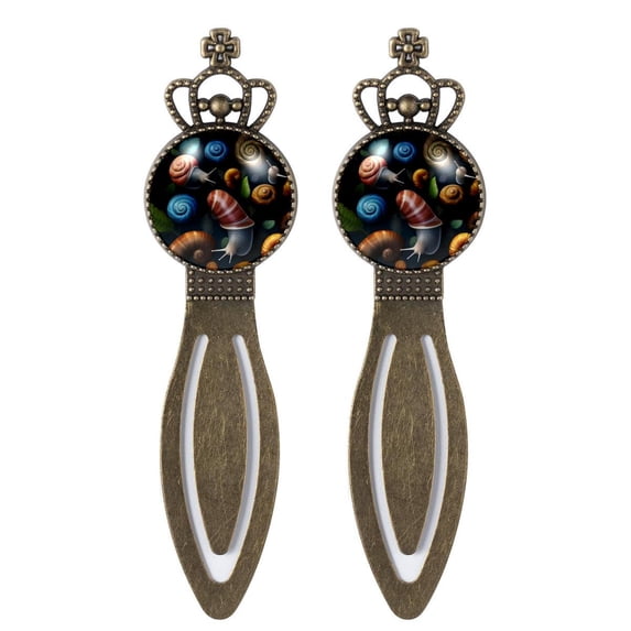 Snail Vintage Copper Crown-Shaped Bookmarks: Stainless Steel Material, Gift Set for Readers and Book Lovers, Including 2 Bookmarks