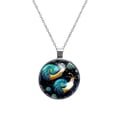 thumbnail image 1 of Snail Women's Glass Circular Pendant Necklace, 1 of 5