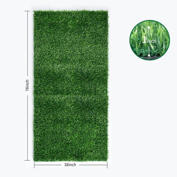 SnailPiPi Artificial Grass Rug 78" x 38" with Drainage Holes for Outdoor & Indoor Use