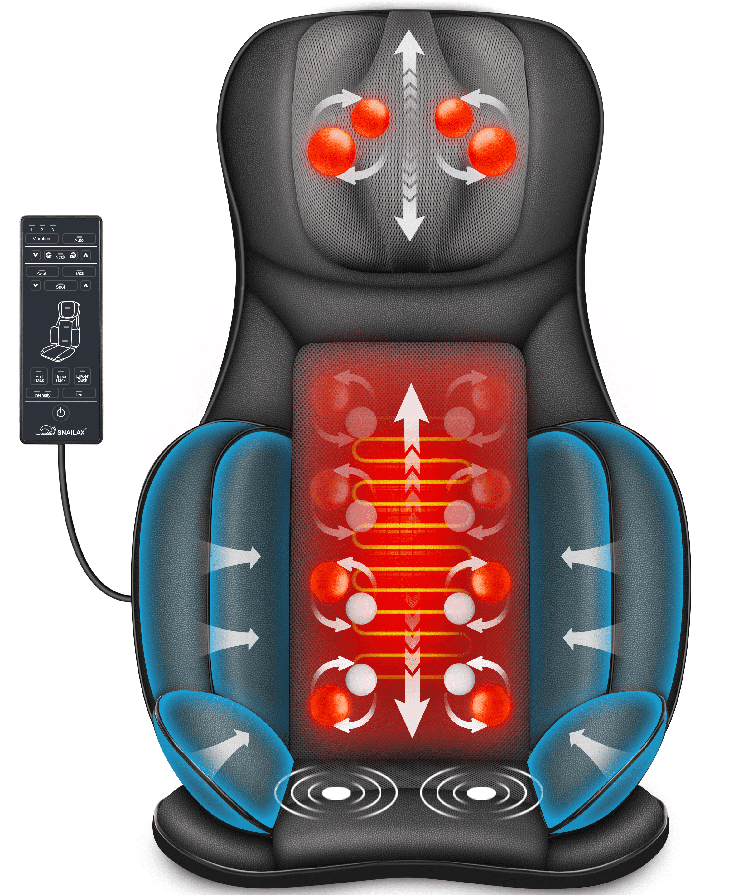 Snailax 2D/3D Back Massager with Heat, Adjustable 