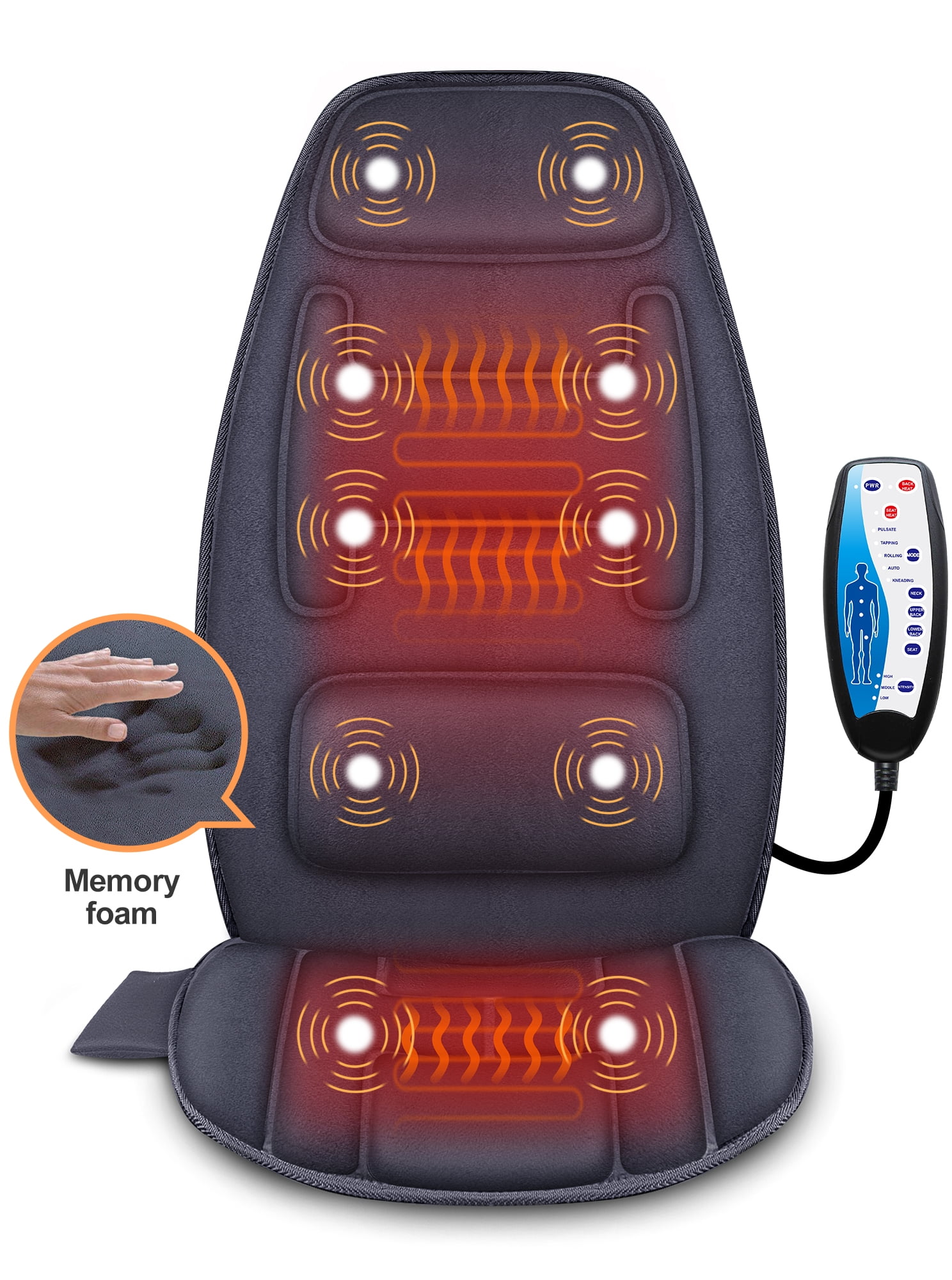 Snailax Shiatsu Neck Back Massager with heat, Full Body Seat Massage  Cushion, Massage Chair pad for Vehicle, Gifts