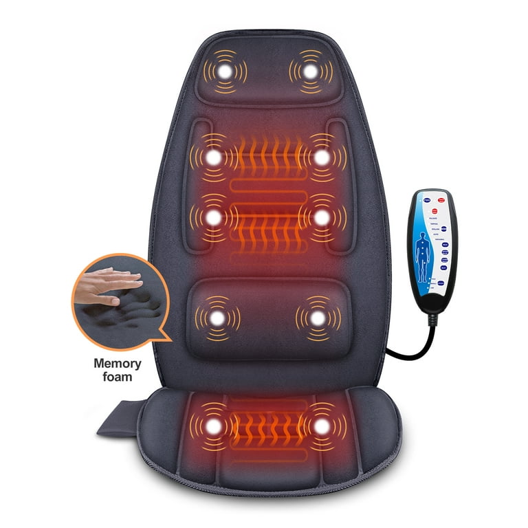 Aront Shiatsu Back Massage Cushion with Heat -Electric Back Massager  Kneading Back Massager for Whole Back, Upper or Lower Back-Massage Chair  Pad for Home Office Seat Use 