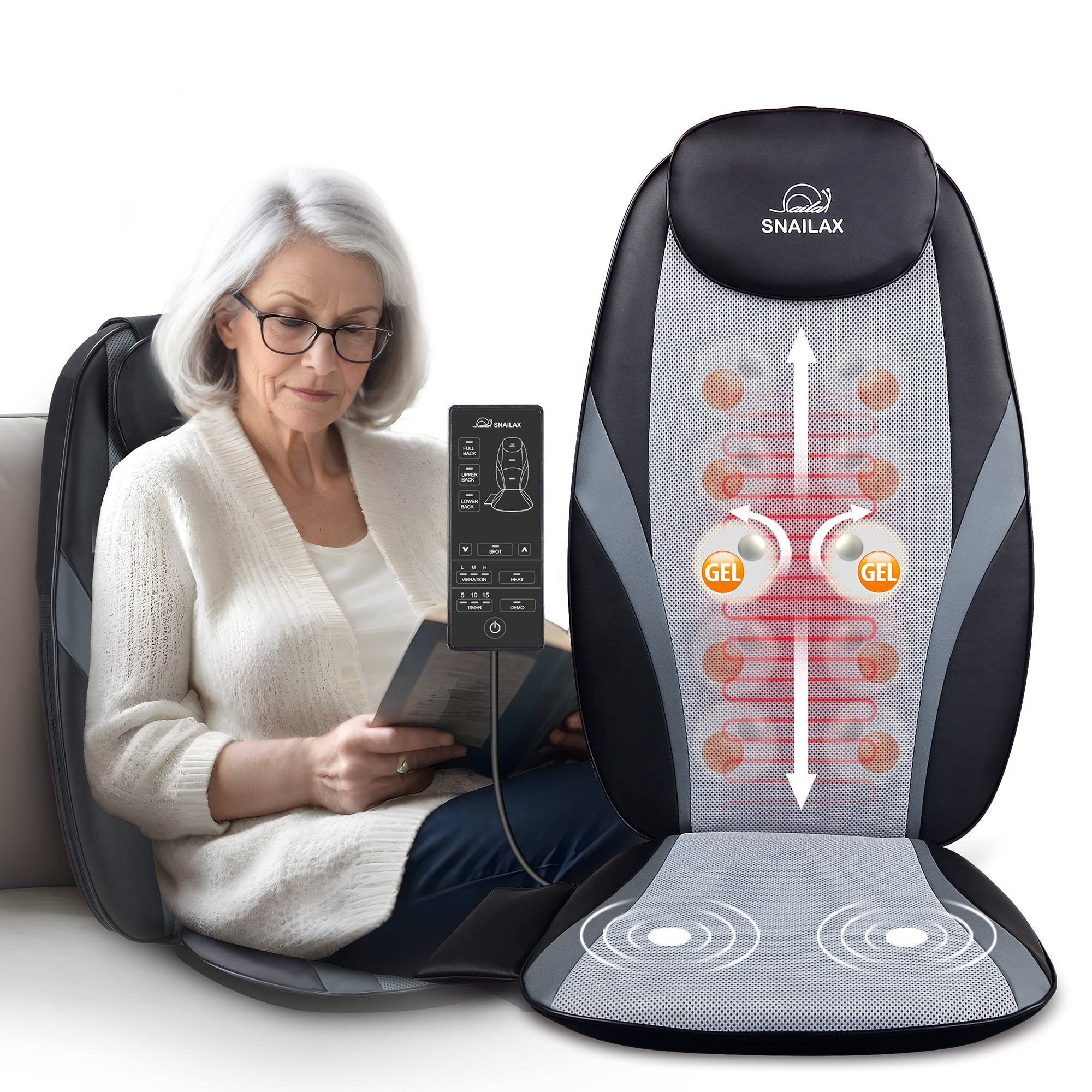 Snailax Back Massager with Heat Deep Kneading Seat Cushion Massager Gel Back Massage Pad for Office Home Use Mothers Day Gifts in Kosovo at 0 Rating 5