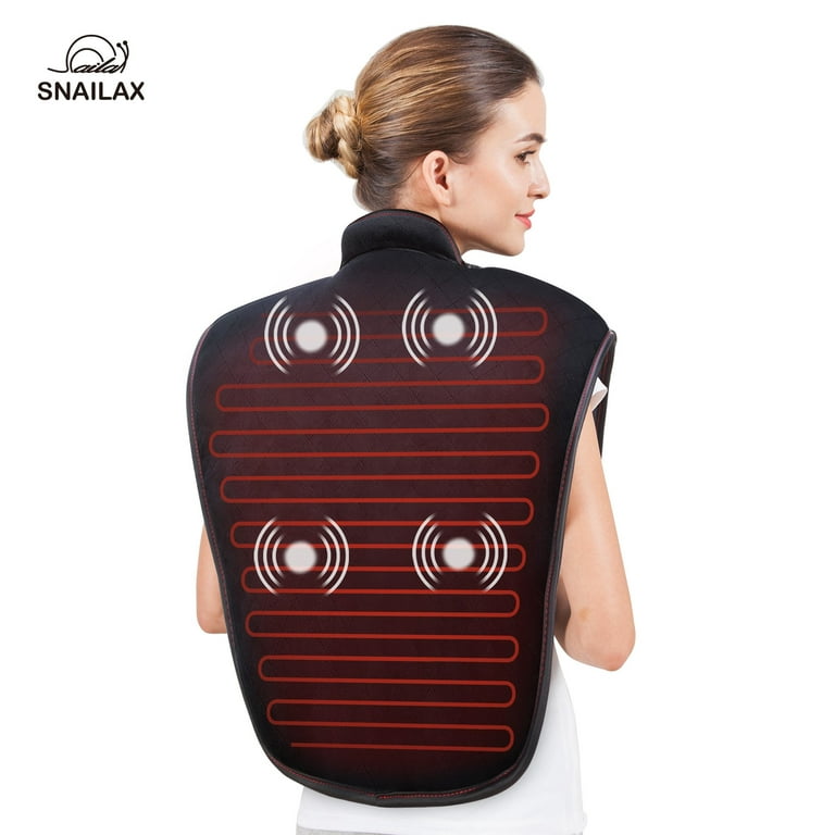 Electric Heating Pad for Back Pain Relief, Vibrating Heat Pad Massager for Neck and Shoulders, Gifts - Walmart.com