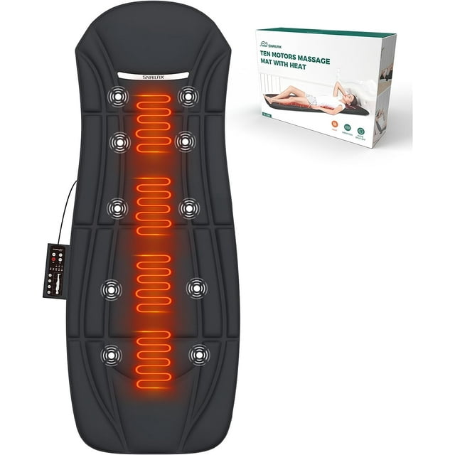 Snailax Full Body Massage Mat With 10 Vibration Motors And 4 Therapy Heating Pad Massager Pad