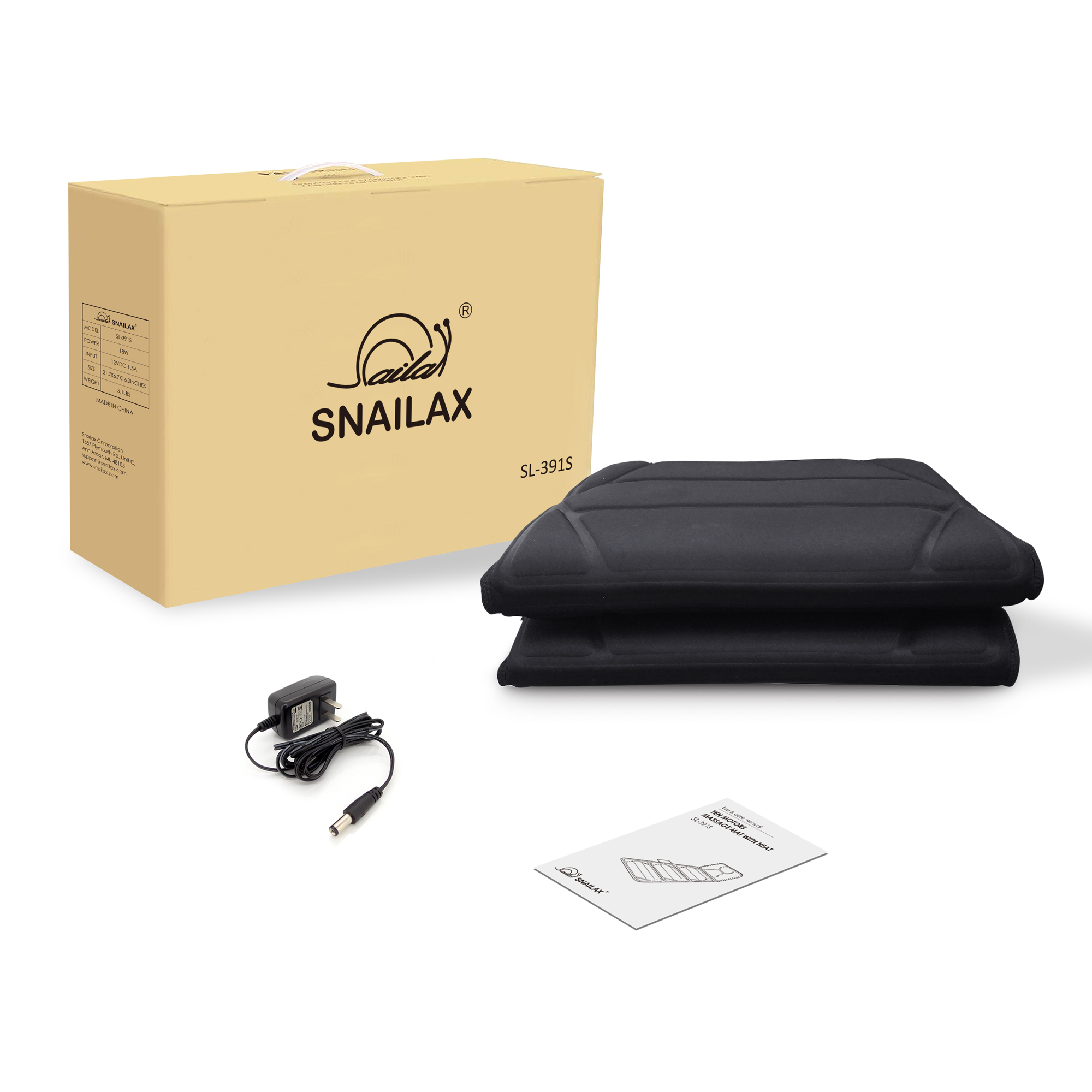 Snailax Full Body Massage Mat with Heat, Electric Massage Pad, Back Massager for Pain Relief