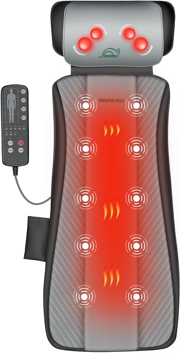 Snailax Full Body Massage Mat with Heat & Movable Neck Back Massager