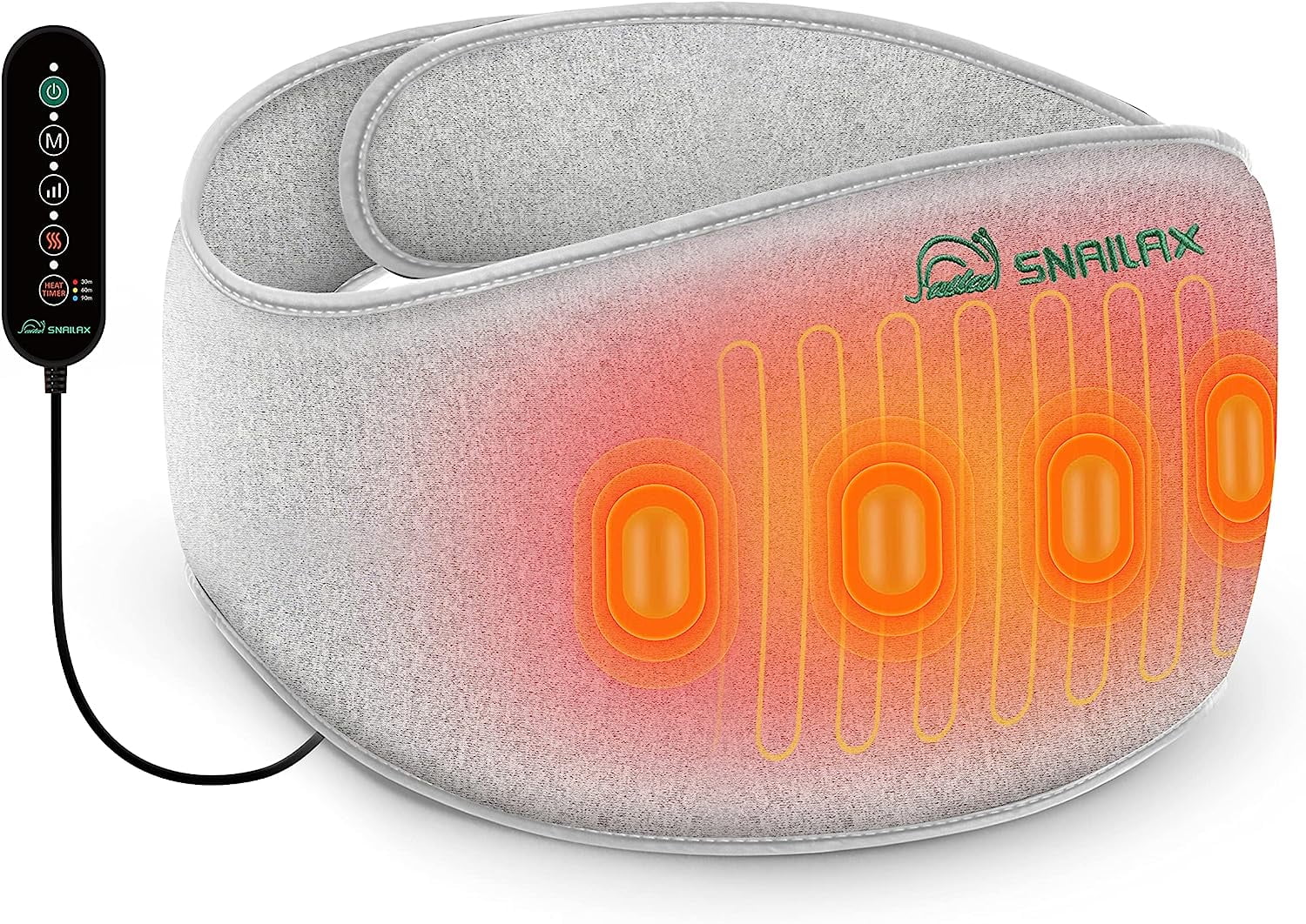 Snailax Heated Neck and Shoulder Massager, Electric Heating Pad for Back  Pain Relief, Heat Wrap with Adjustable Levels & Vibration Massage, Gifts 