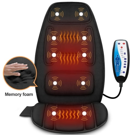 Snailax Motors Massage Seat Cushion with Heating, Back Massager Chair Pad, Vibrtion Car Massage, Fathers Day Gifts