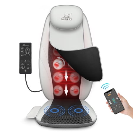 Snailax Shiatsu Back Massager with Heat, Deep Kneading Massage Chair Pad, Vibration Body massage for Chair, App Control Gifts