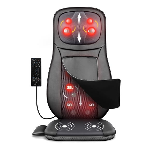 Snailax Shiatsu Back Massager with heat, Adjustable Height Seat Cushion Massager for Back Neck, Gift