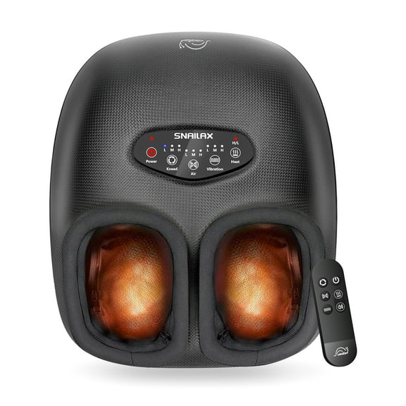 Snailax Shiatsu Foot Massager for Circulation up to size 13, Air Compression Foot Massager machine with Heat, Gifts