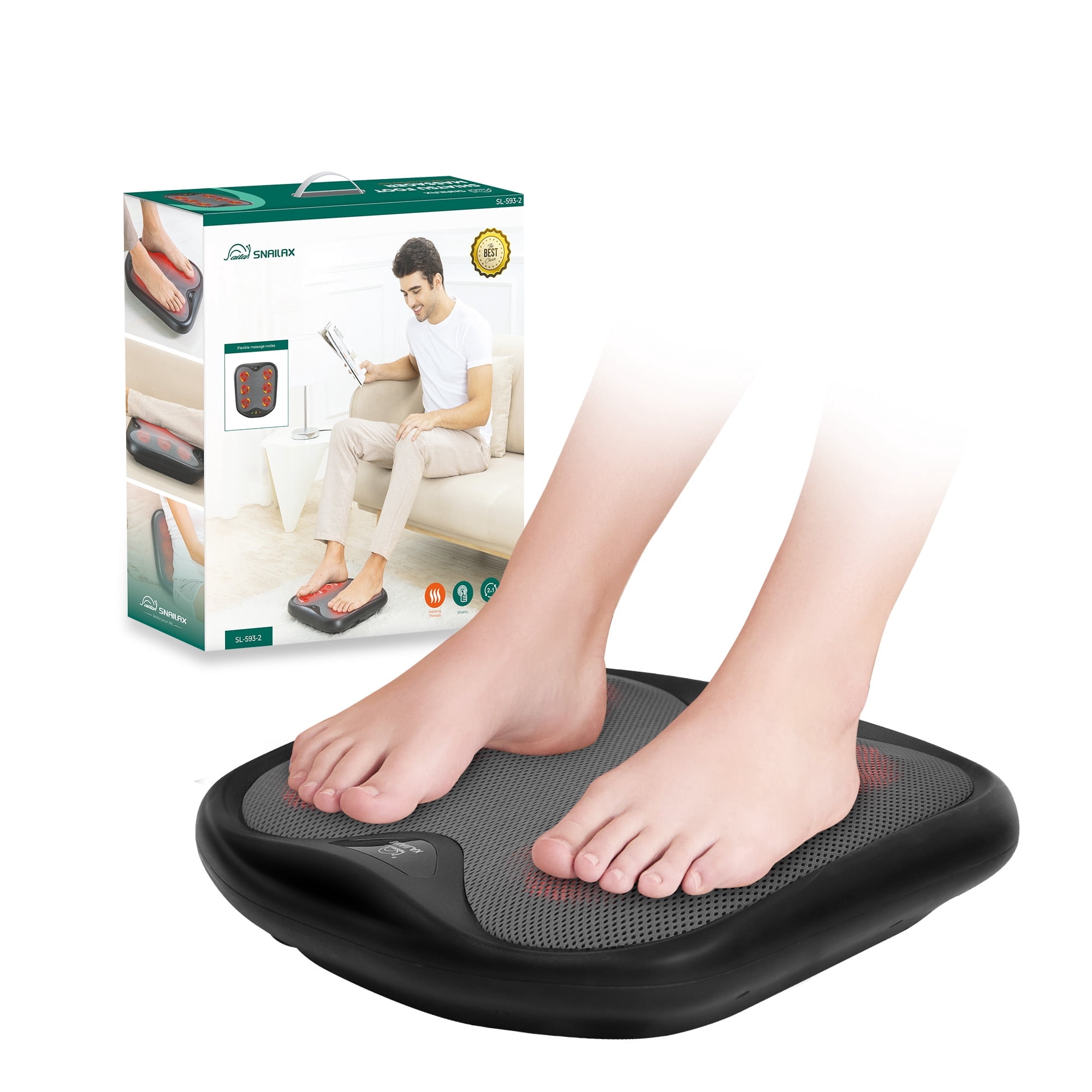 Snailax Shiatsu Foot Massager with Heat, Electric Foot Massager Machine