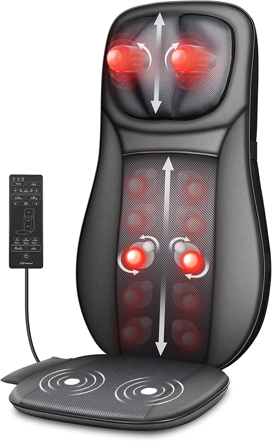 Shiatsu Chair Massager Full Body Back Neck Sides Thighs by Snailax Demo &  Review 