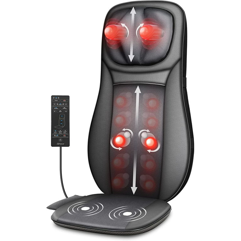 Snailax Shiatsu Massage Seat Cushion - 2D/3D 2-in-1 Modes Back Massager with Heat - 269
