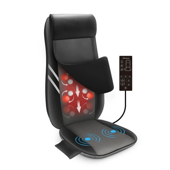 Snailax Shiatsu Massage Chair Pad for Pain Relief, Back Massager with Heat, Deep Kneading Seat Massage Cushion‎, Gifts
