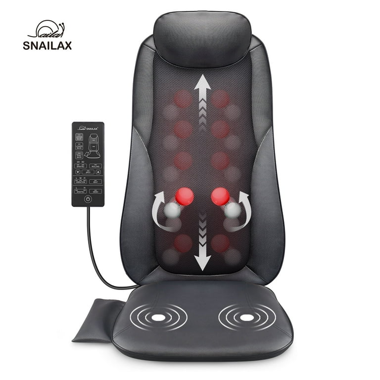 Snailax Shiatsu Neck Back Massager Chair Pad with Heat Therapy