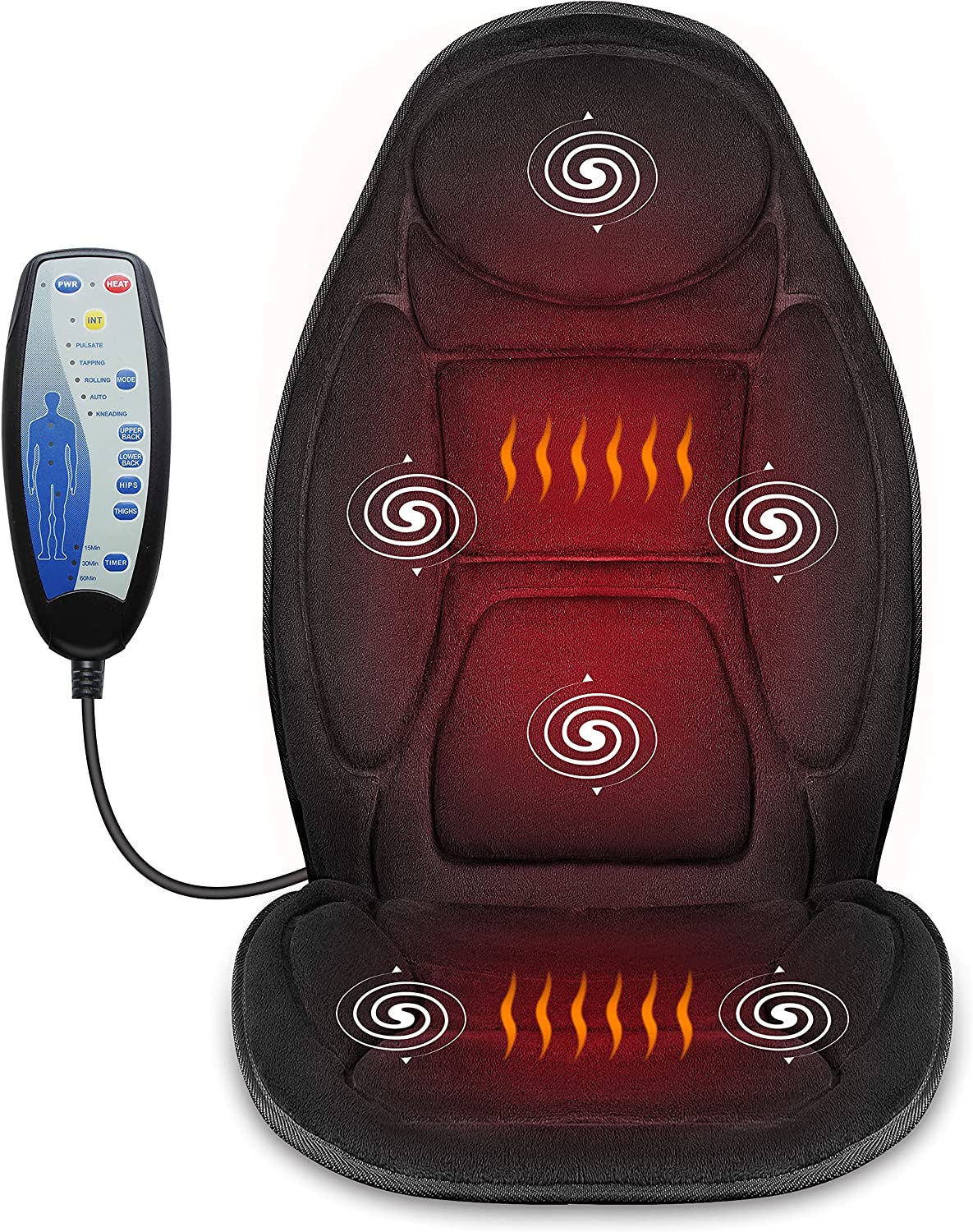 Snailax Vibration Massage Seat Cushion, Back Massager with Heat, Motors  Massage Pad, Gifts - Walmart.com