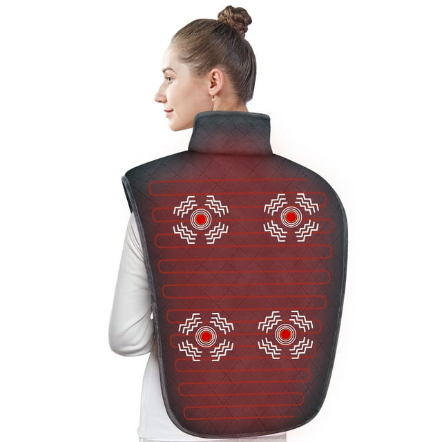 Snailax Vibration Heating Pad for Back Pain Relief, Large Heat Pads for