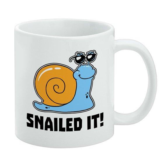 Snailed It Snail Nailed Funny Humor White Mug