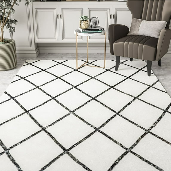 Snailhome Machine-Made Rugs Intersecting Lines Area Rugs, 2' 6" x 5' 2"