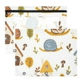 thumbnail image 1 of Snails Houses Trees Cartoon 3-Ring Binder Pouches A4 Size Zipper Pocket File Storage 2 Packs, 1 of 6