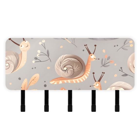 Snails Leaves Key Holder for Wall Mail Holder Organizer with 5 Key Hooks Wall Mount Key Rack with Shelf