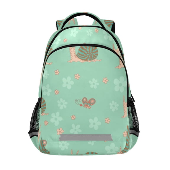 Snails butterflies floral pattern Backpack for ersonalized 16 Inch Backpack Middle Bookbag for Back to Gift
