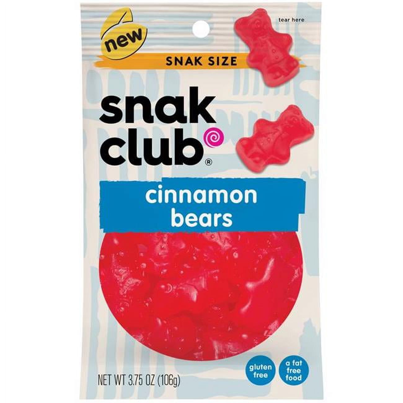 Snak Club 6065664 3.75 oz Bagged Cinnamon Gummi Candy Pack of 12