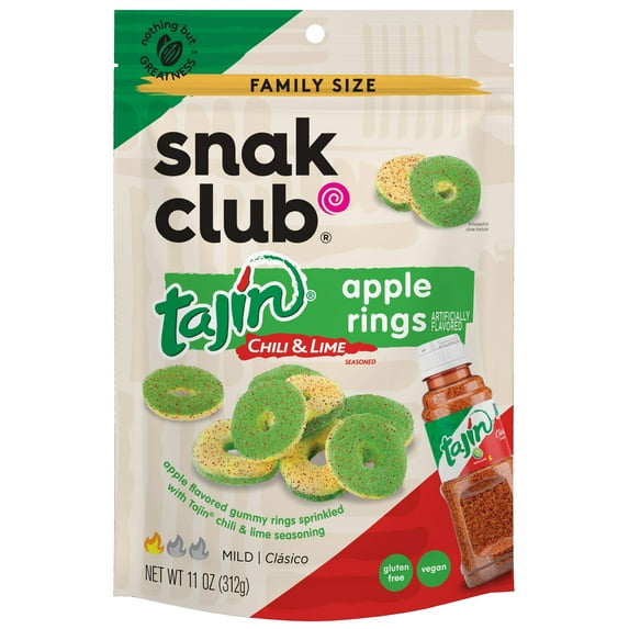 Snak Club Family Size Tajin Apple Rings 11 Ounce, 1 Pack