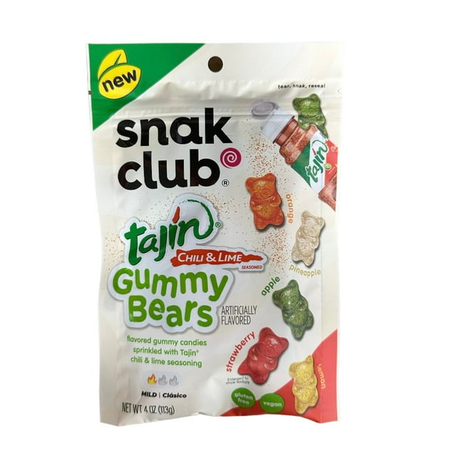 Snak Club Gummy Bears with Tajin 4 oz 6 count