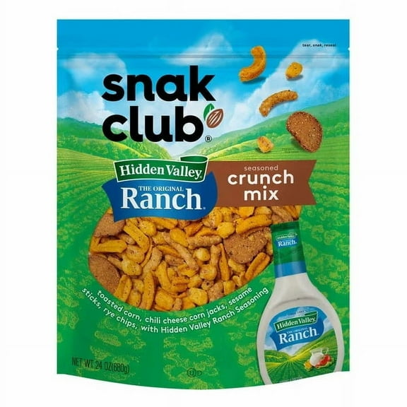 Snak Club Hidden Valley Ranch Seasoned Crunch Mix, 24 Ounce