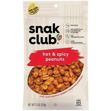 Snak Club Hot & Spicy Peanuts Premium Pack, 7.50 oz