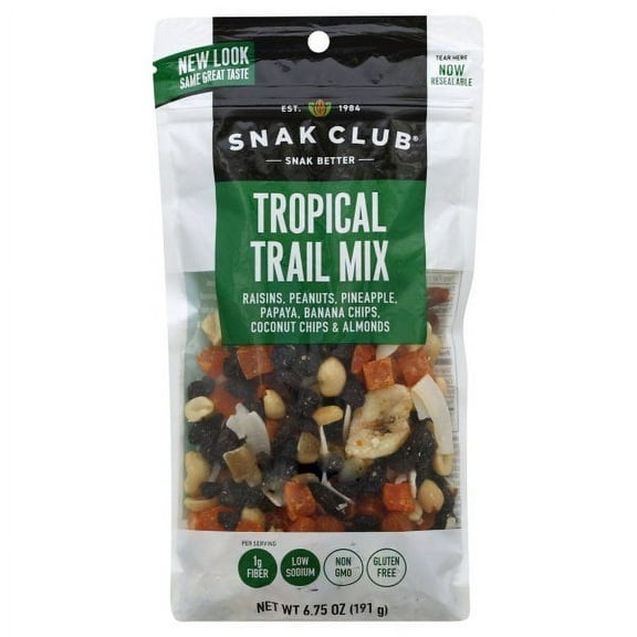 Snak Club Low Sodium Gluten-Free Tropical Trail Mix, 6.75 oz.