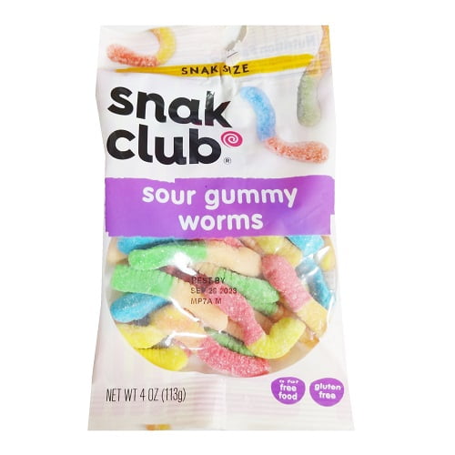 Snak Club Snack Size Sour Worms, 4.00 oz