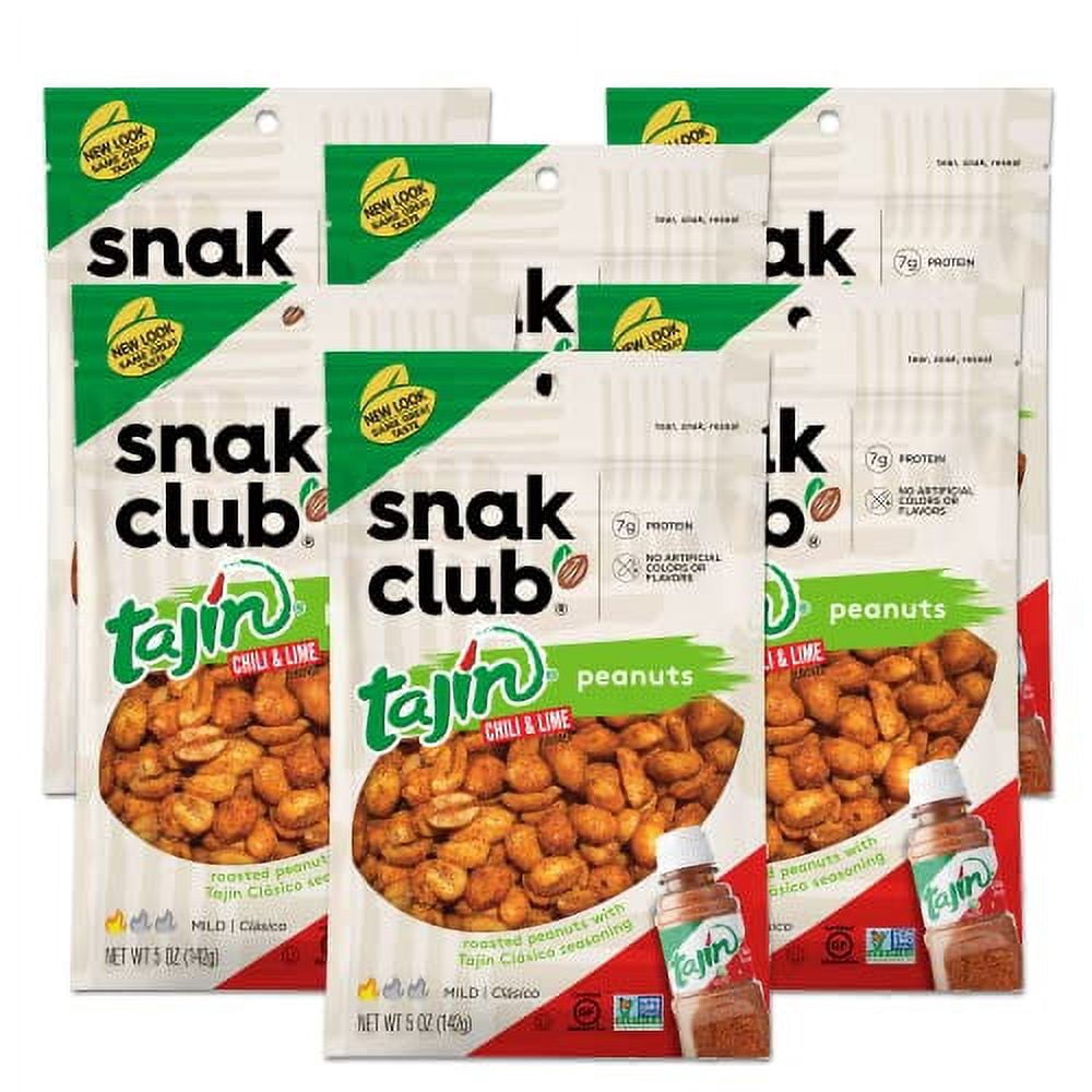 Snak Club Chili Mango Slices - Spicy & Sweet Dried Fruit, 4.5 Oz (6 Pack), Resealable Bag
