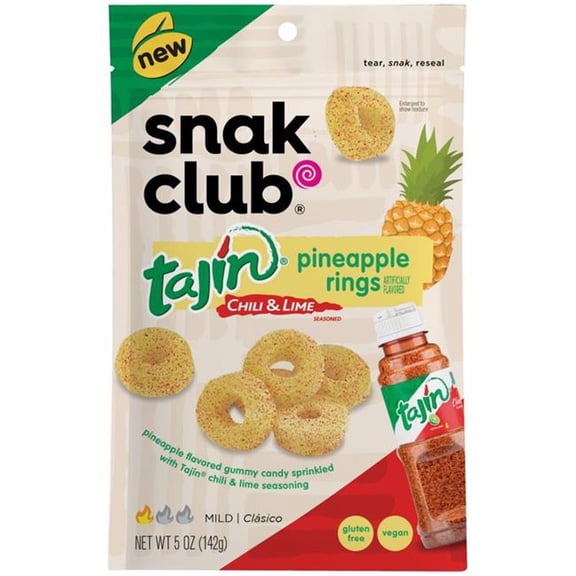 Snak Club 9100697 5 oz Tajin Pineapple Rings Fruit Snacks - Pack of 6