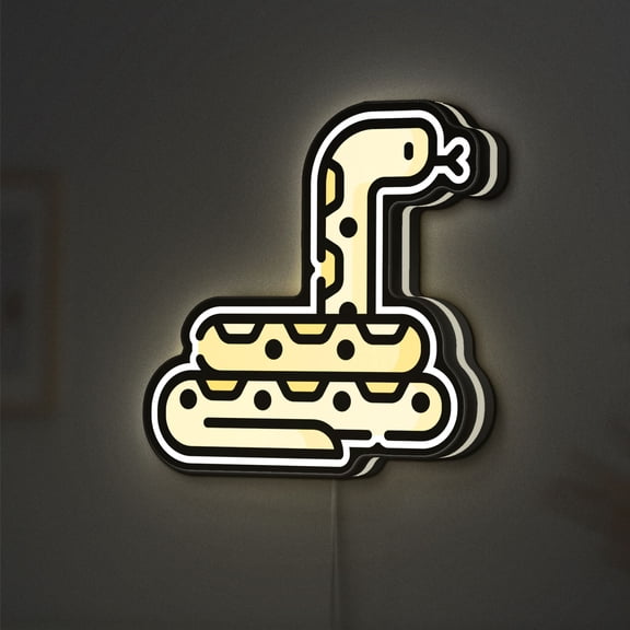 Snake 3D Novelty Light Box for Terrariums, Forest Themed Reptile Decor, Ideal for Herpetology Fans (Height 8 inch, 20cm)